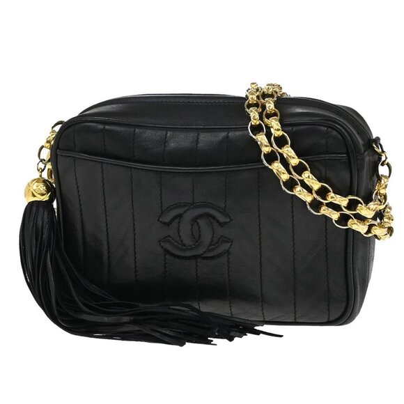 CHANEL Mini Mademoiselle Tassel Chain Shoulder Bag Leather BK Vintage - Picture 1 of 16